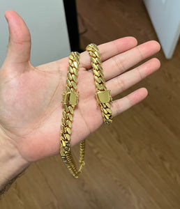 Chain and bracelet set / Cadena y manilla Gold bonded