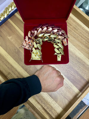 40mm gold bracelet 8.5" gold bonded