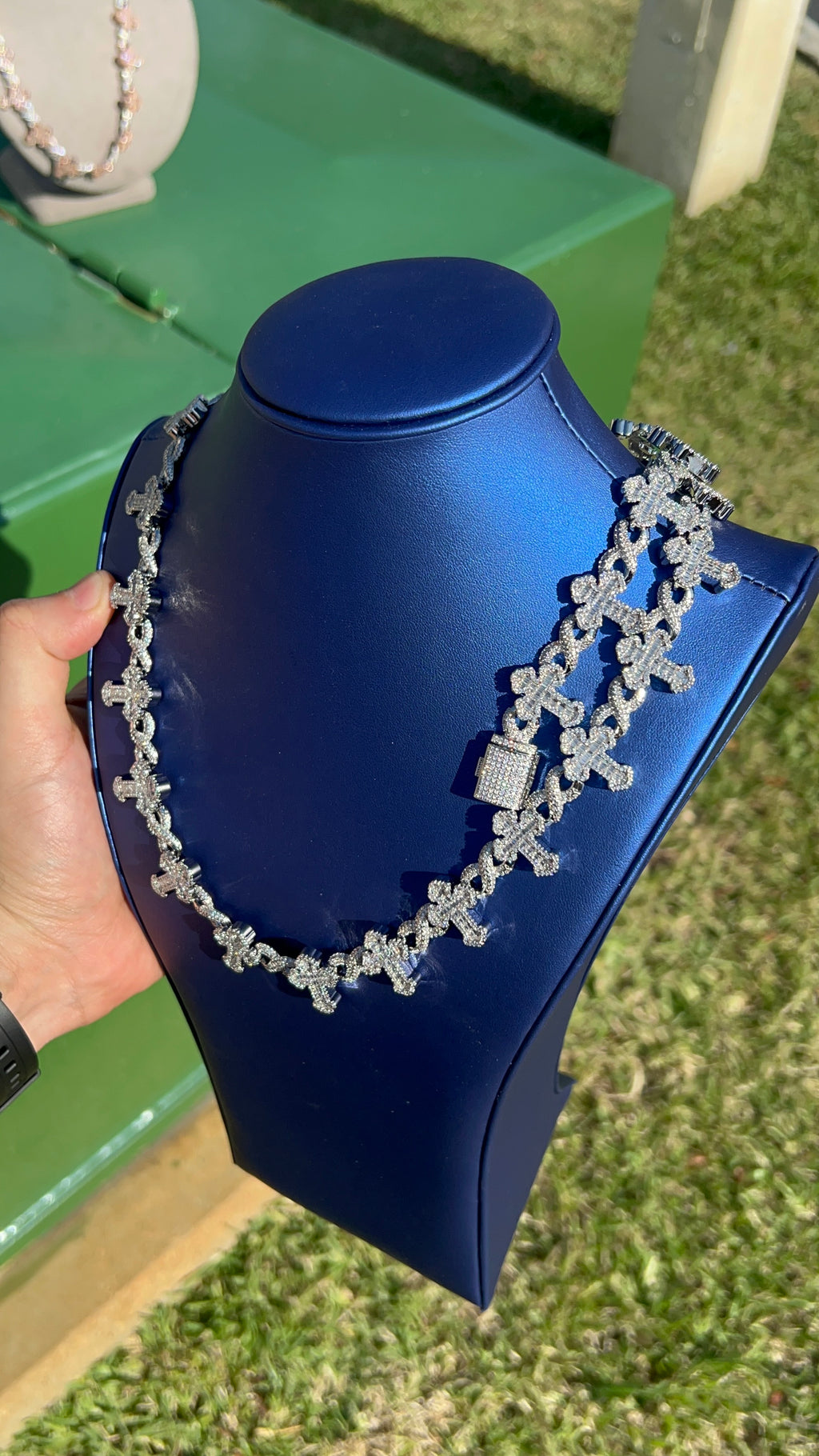 14k white Gold bonded chain and bracelet set