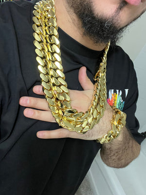 14k gold bonded chain and bracelet set "1 chain 1 bracelet set"