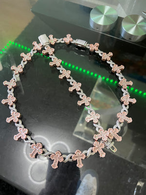 14k white gold and rose gold bonded chain and bracelet set unixes super beautiful