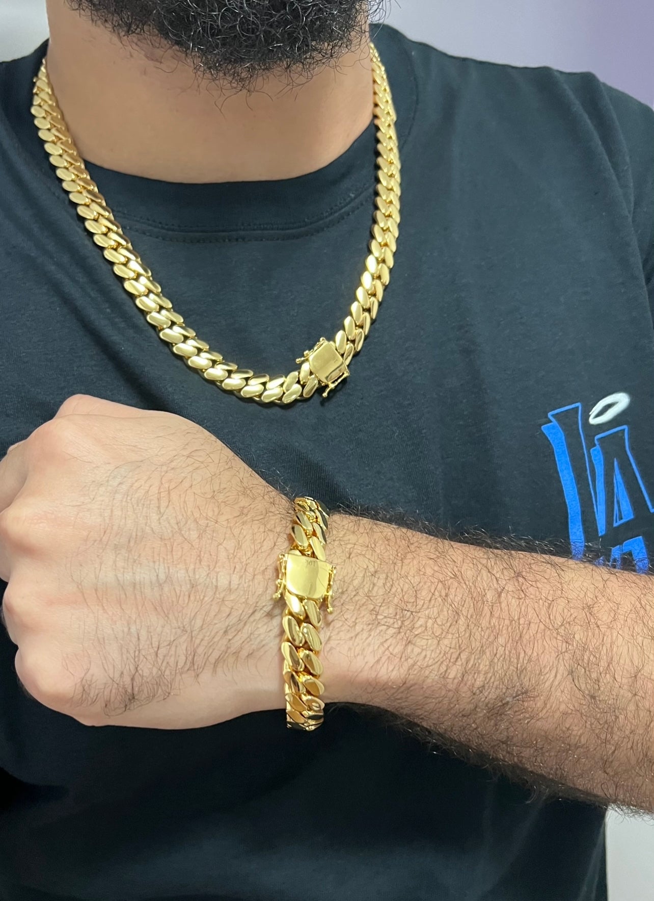chain and bracelet set gold bonded hogh quality