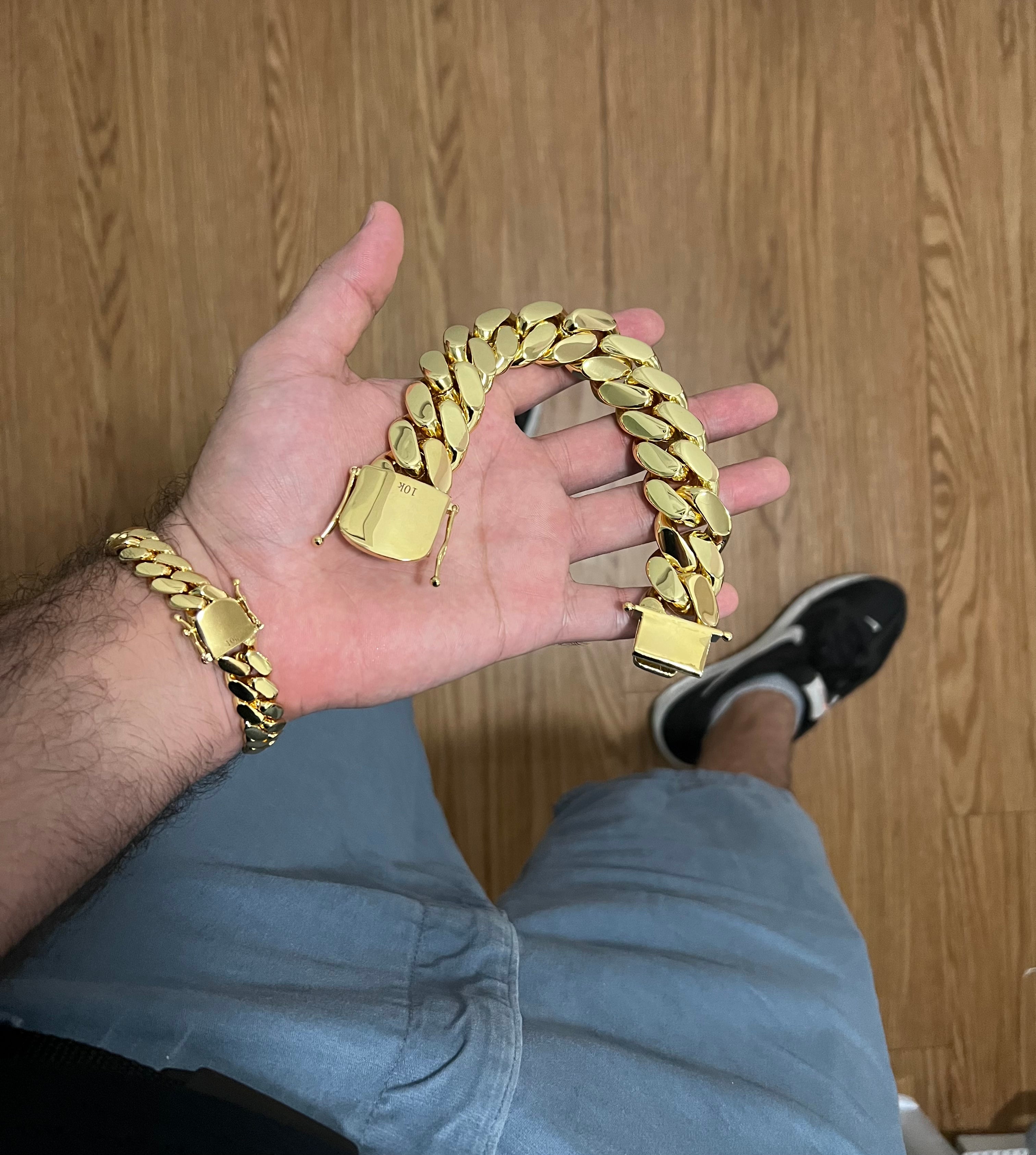 thick bracelet gold bonded