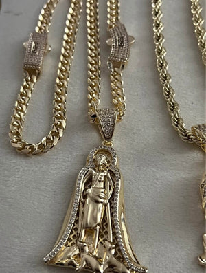 14k chain bracelet and pendant set gold bonded