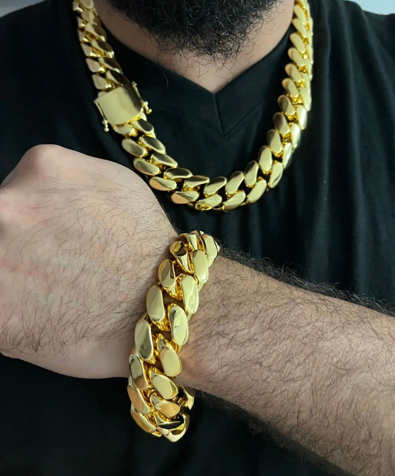 thick bracelet Gold bonded