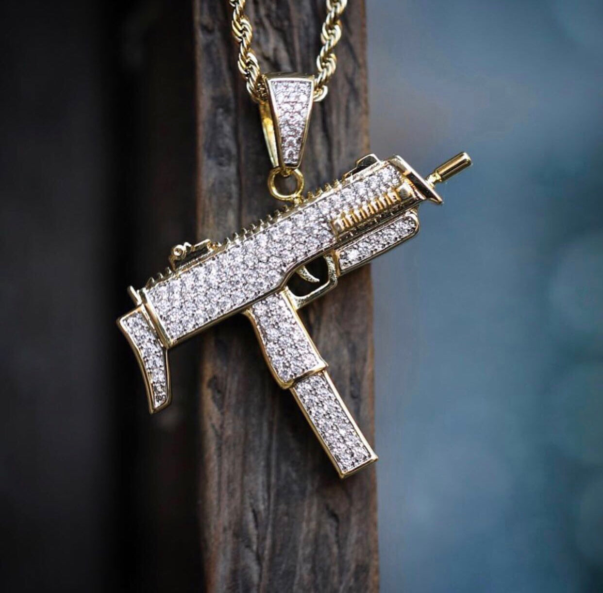 Gun Pendant + Necklace