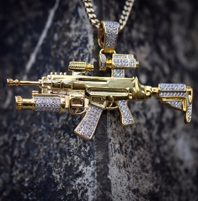 Gun Pendant+Necklace