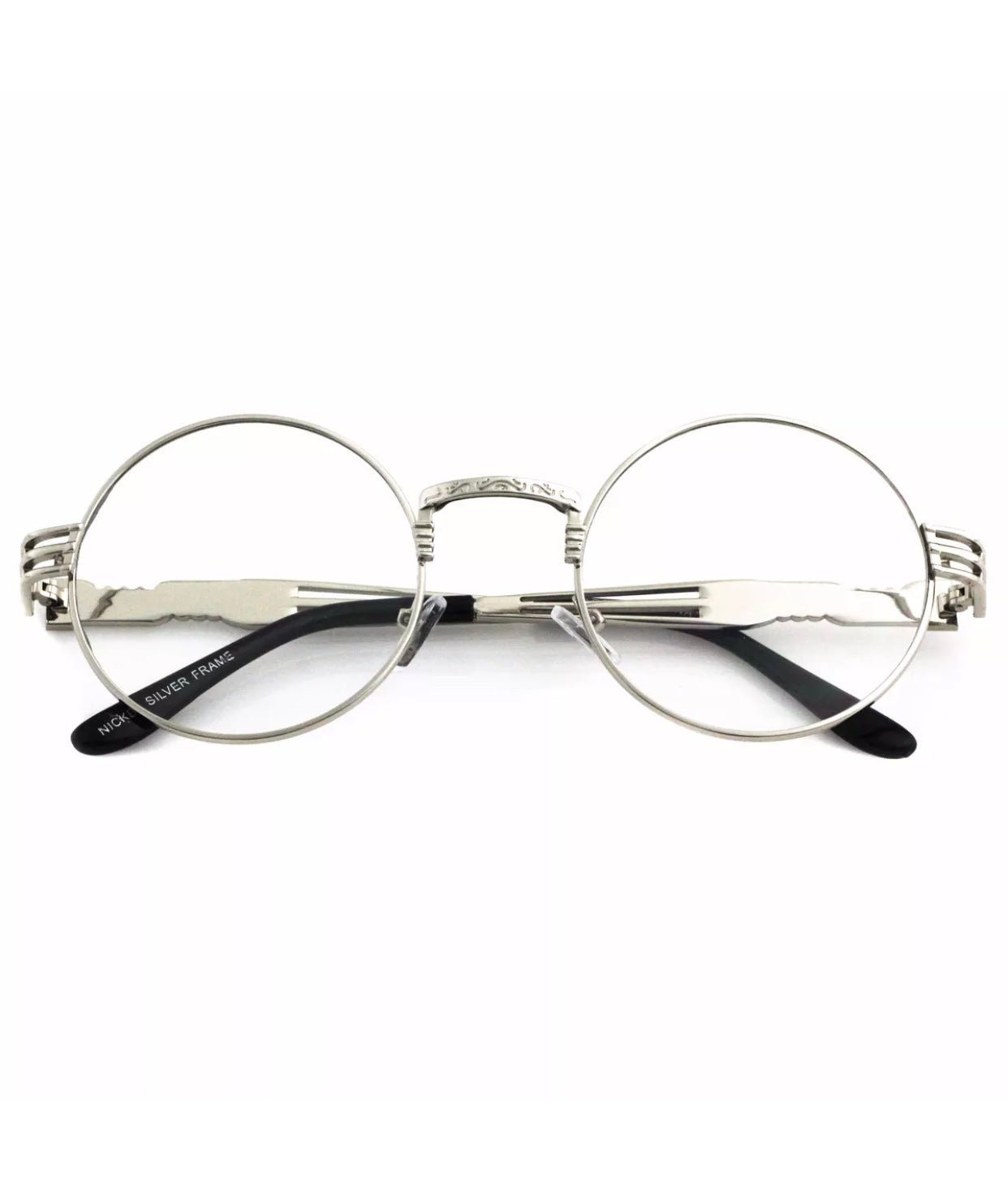 60's Glasses Silver & Black
