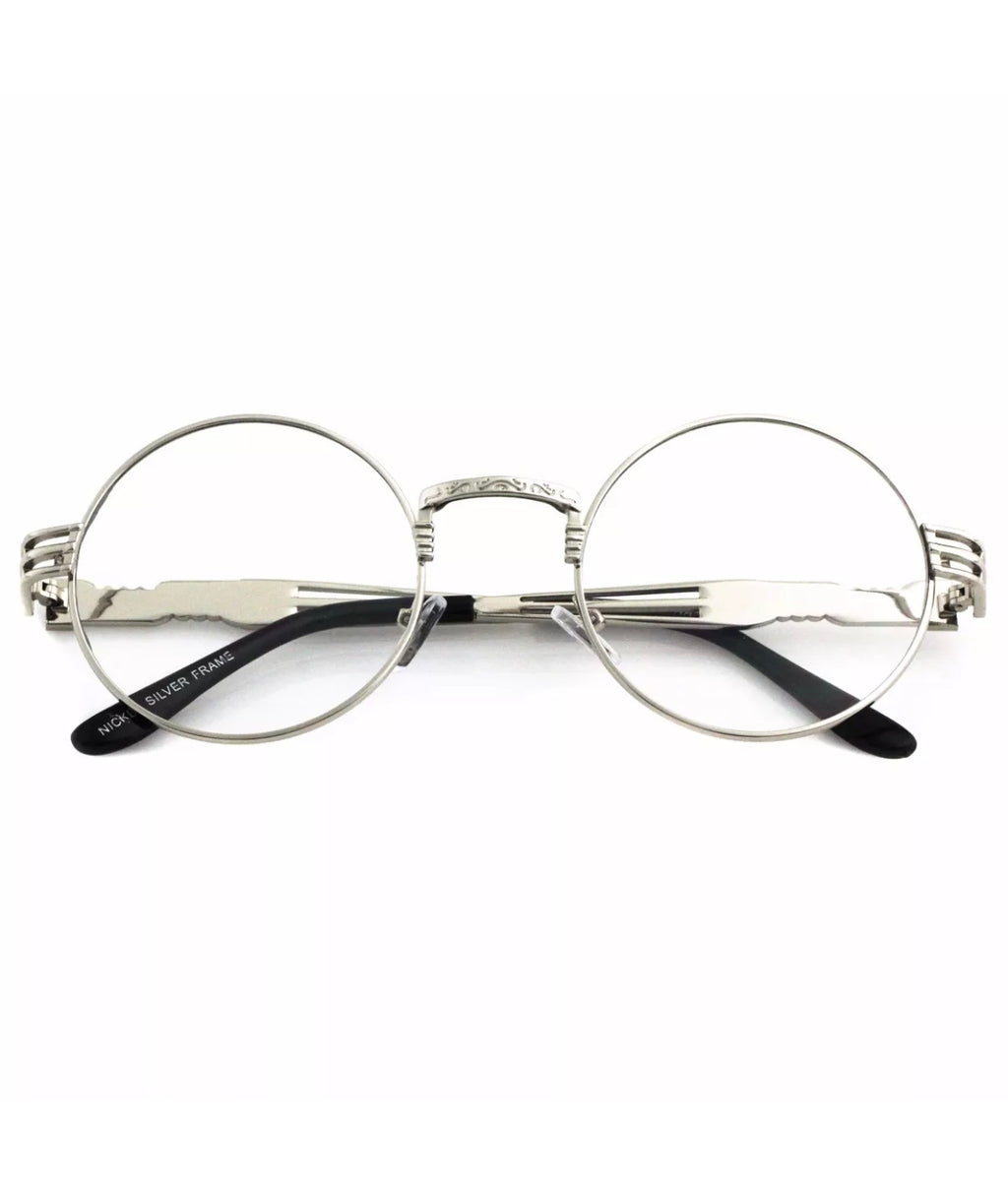 60's Glasses Silver & Black