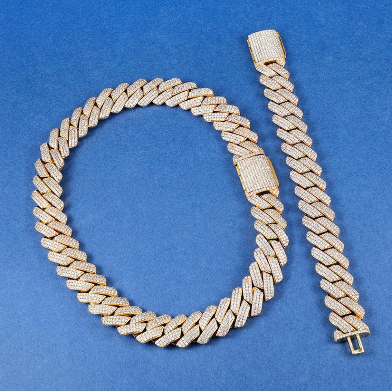 Cuban chain and bracelet