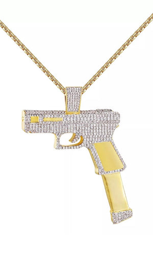 Gun pendant+Necklace
