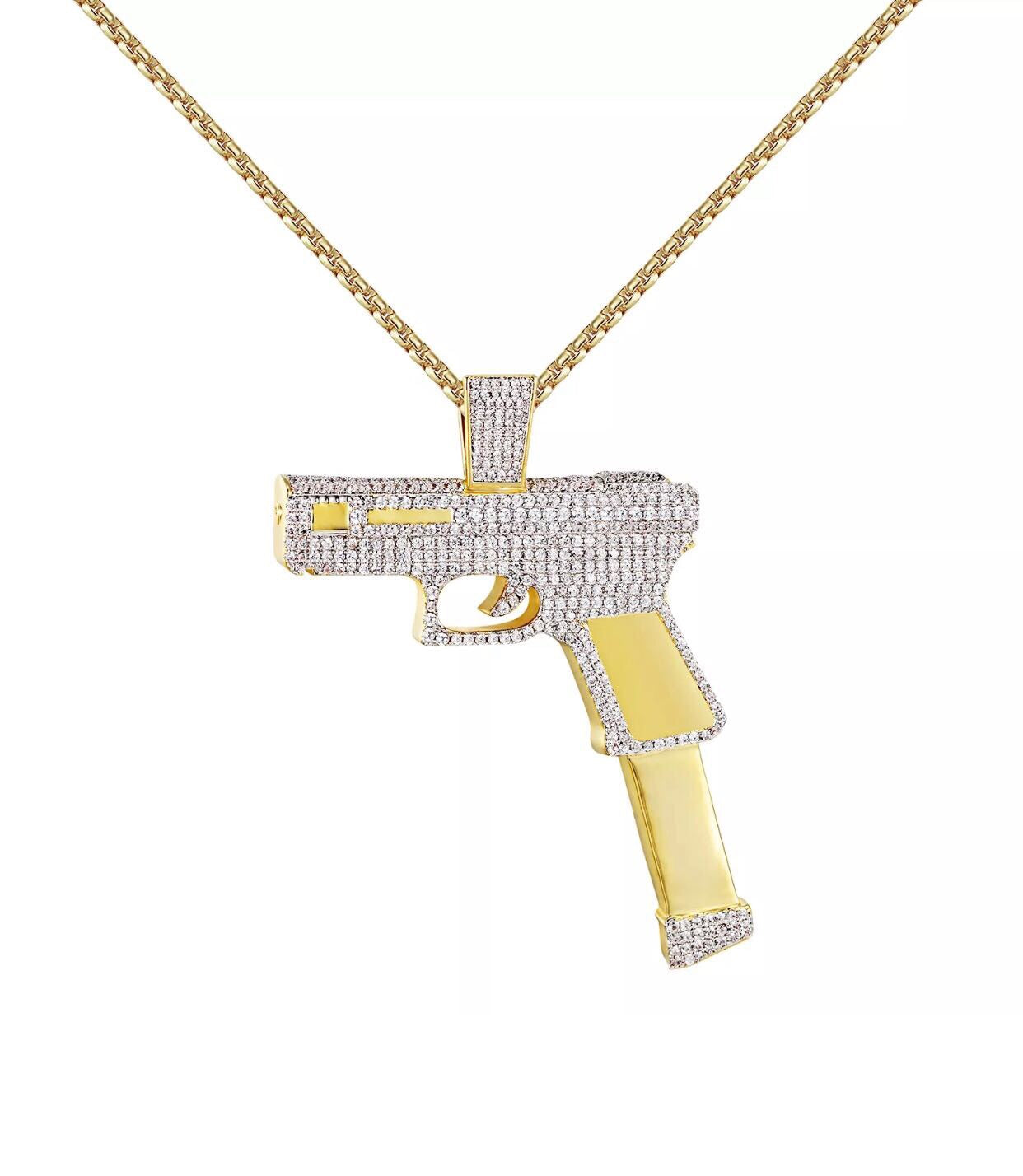Gun pendant+Necklace