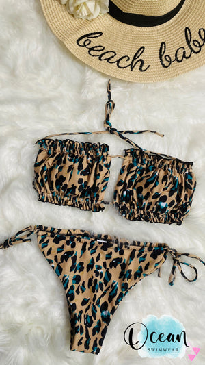 Cheeta print swimsuit set