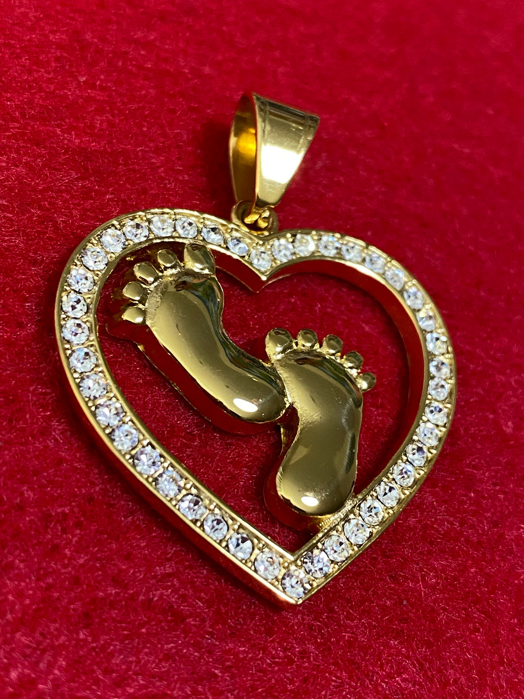 Footprints pendant and chain