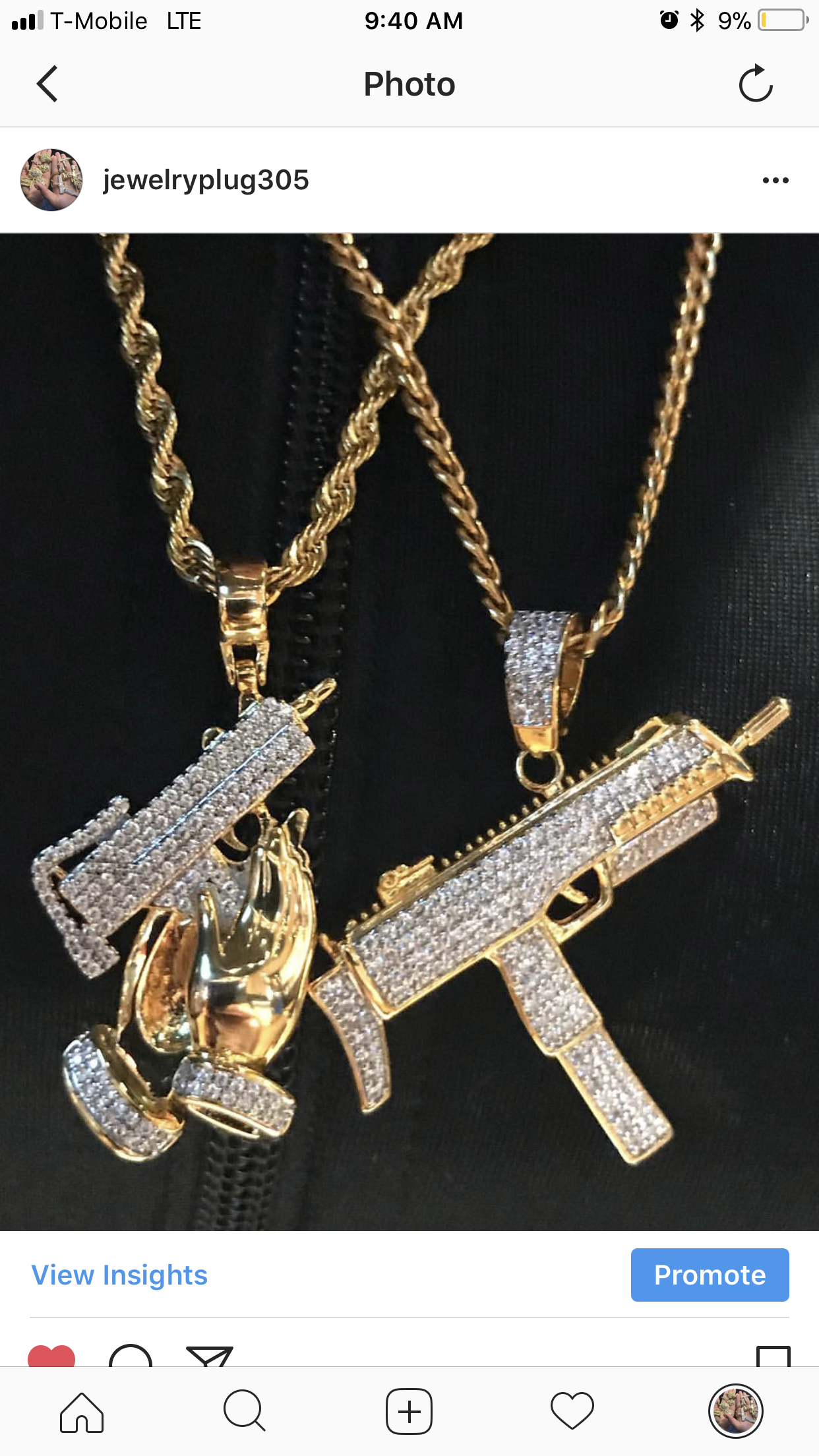 Gun pendants + Necklace
