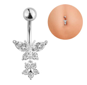 Butterfly belly piercing combo set (2 pieces)