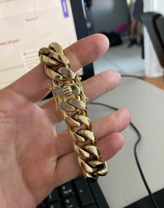 Thick bracelet Gold bonded