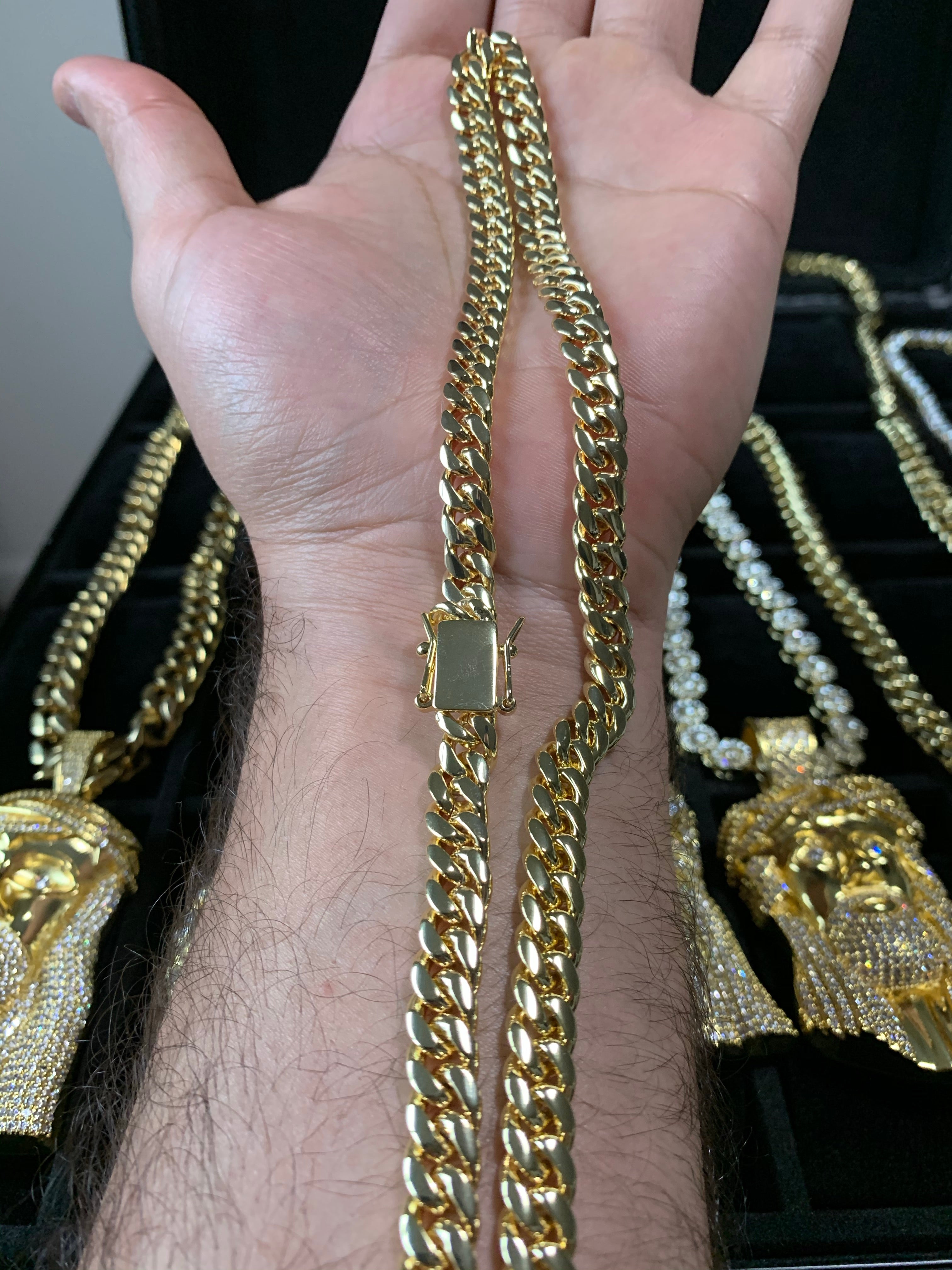 8mm cuban chain and bracelet set