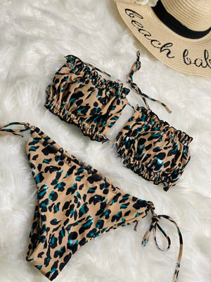 Cheeta print swimsuit set