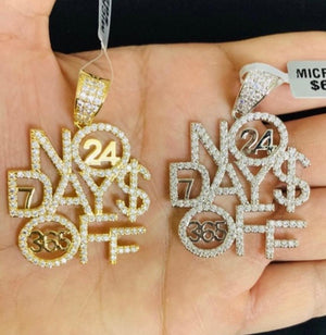No Days Off pendant with Necklace
