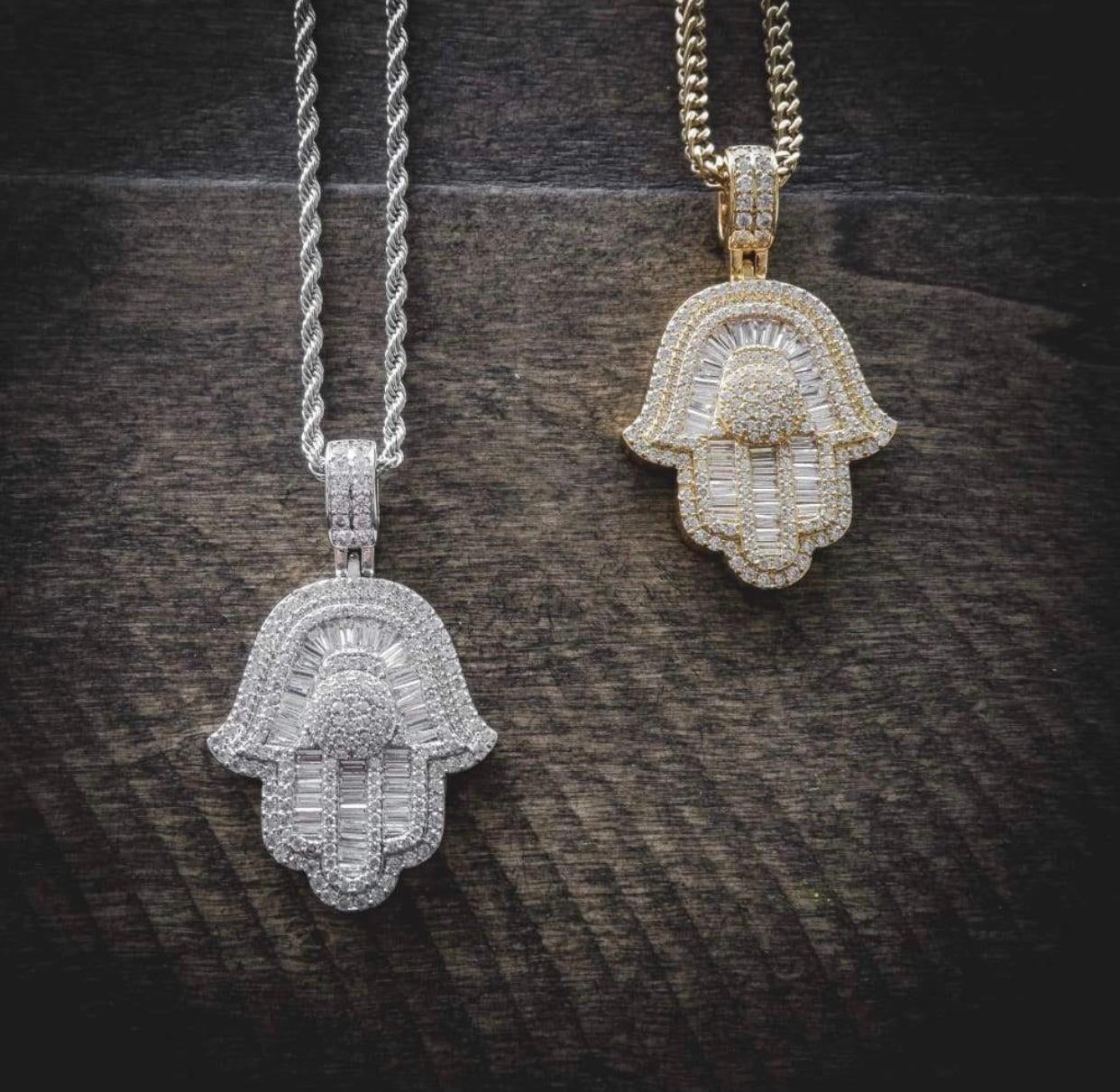 Hamsa Pendant and chain (Silver)