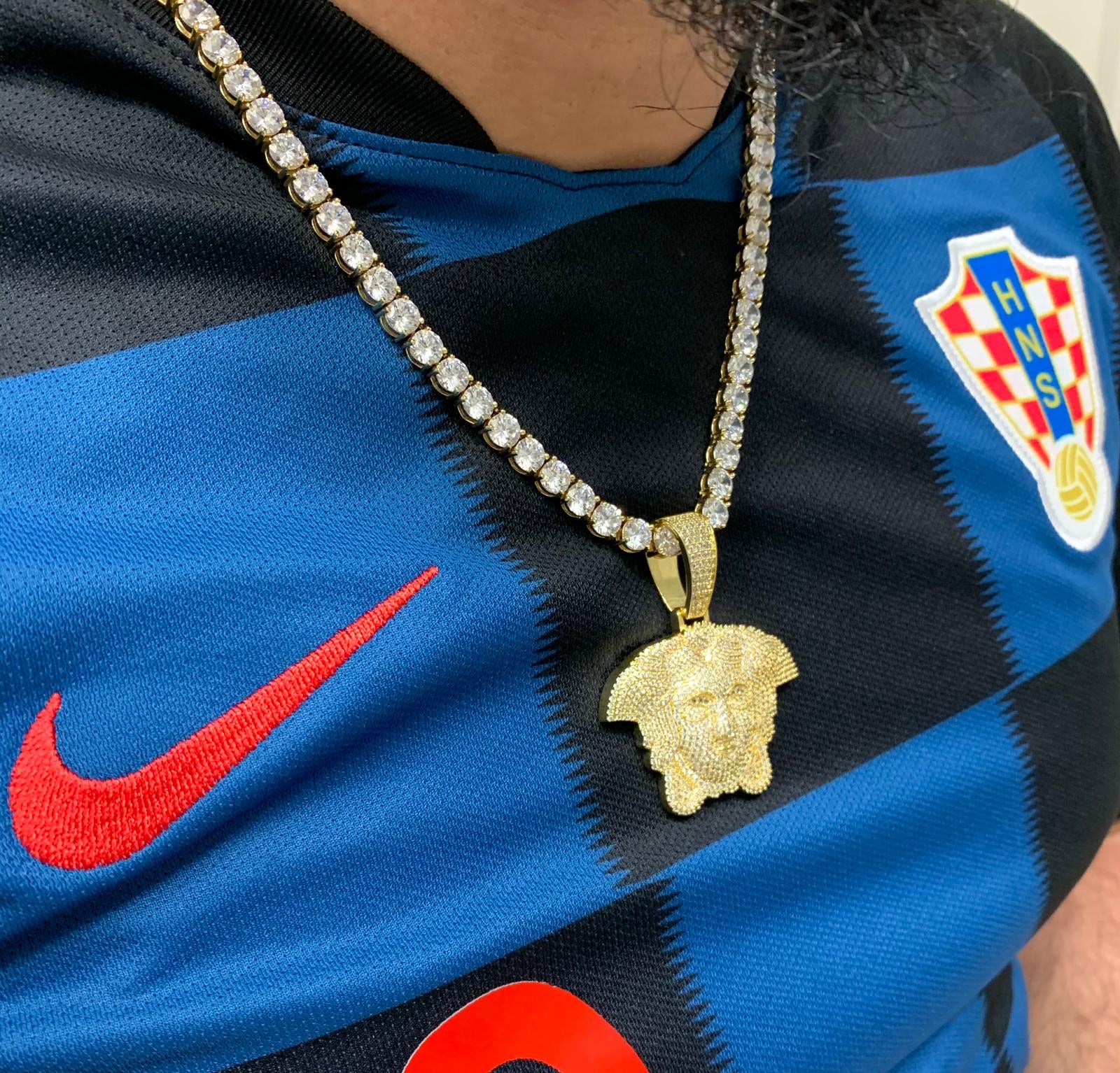Versace pendant with tennis chain