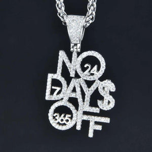 No Days Off pendant with Necklace