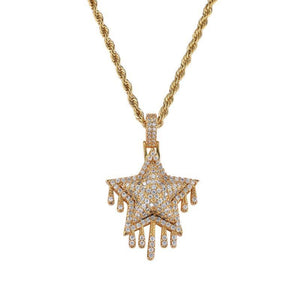 Iced Star pendant with Necklace