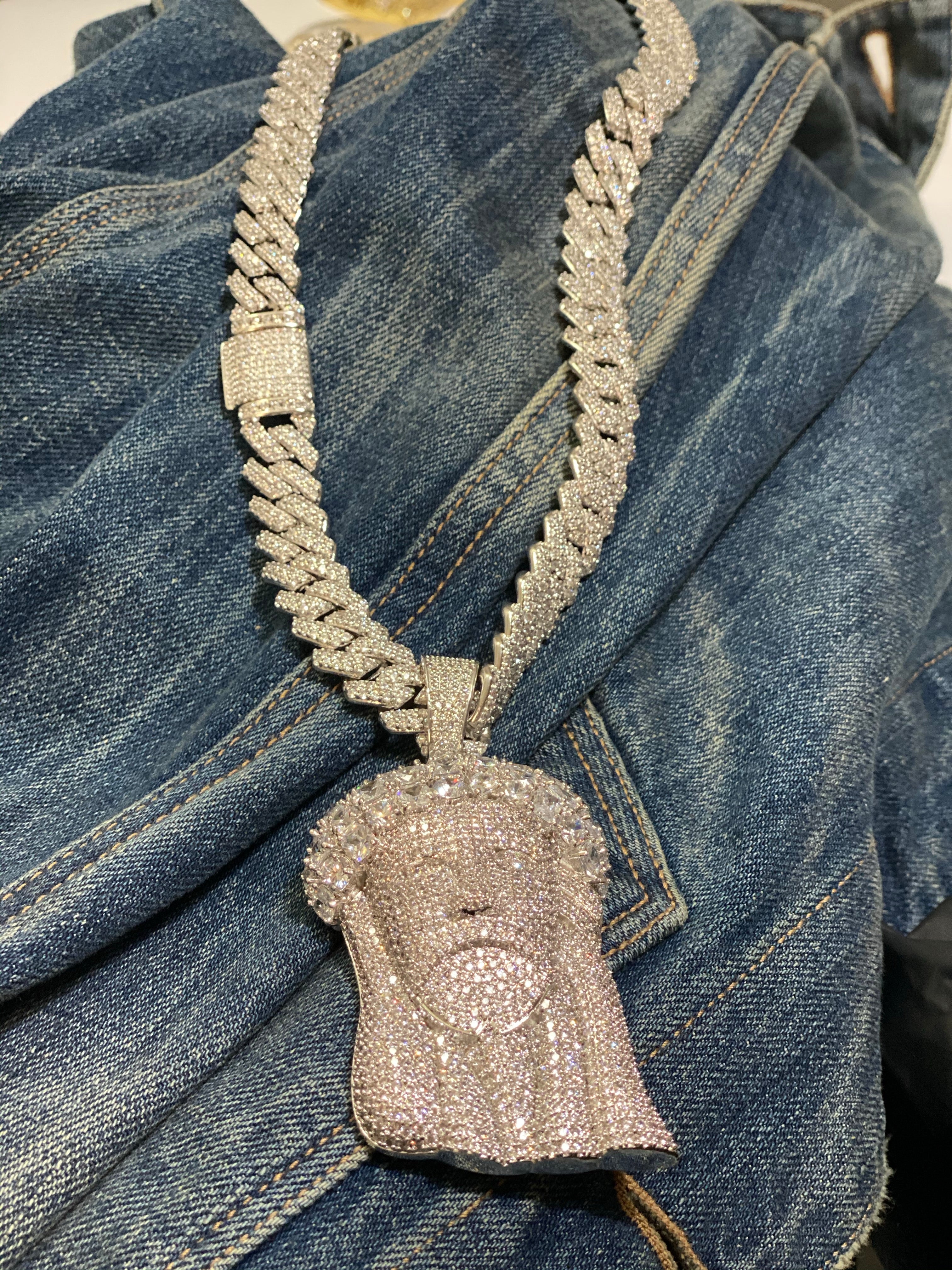 Fully Iced Cuban and Jesus piece